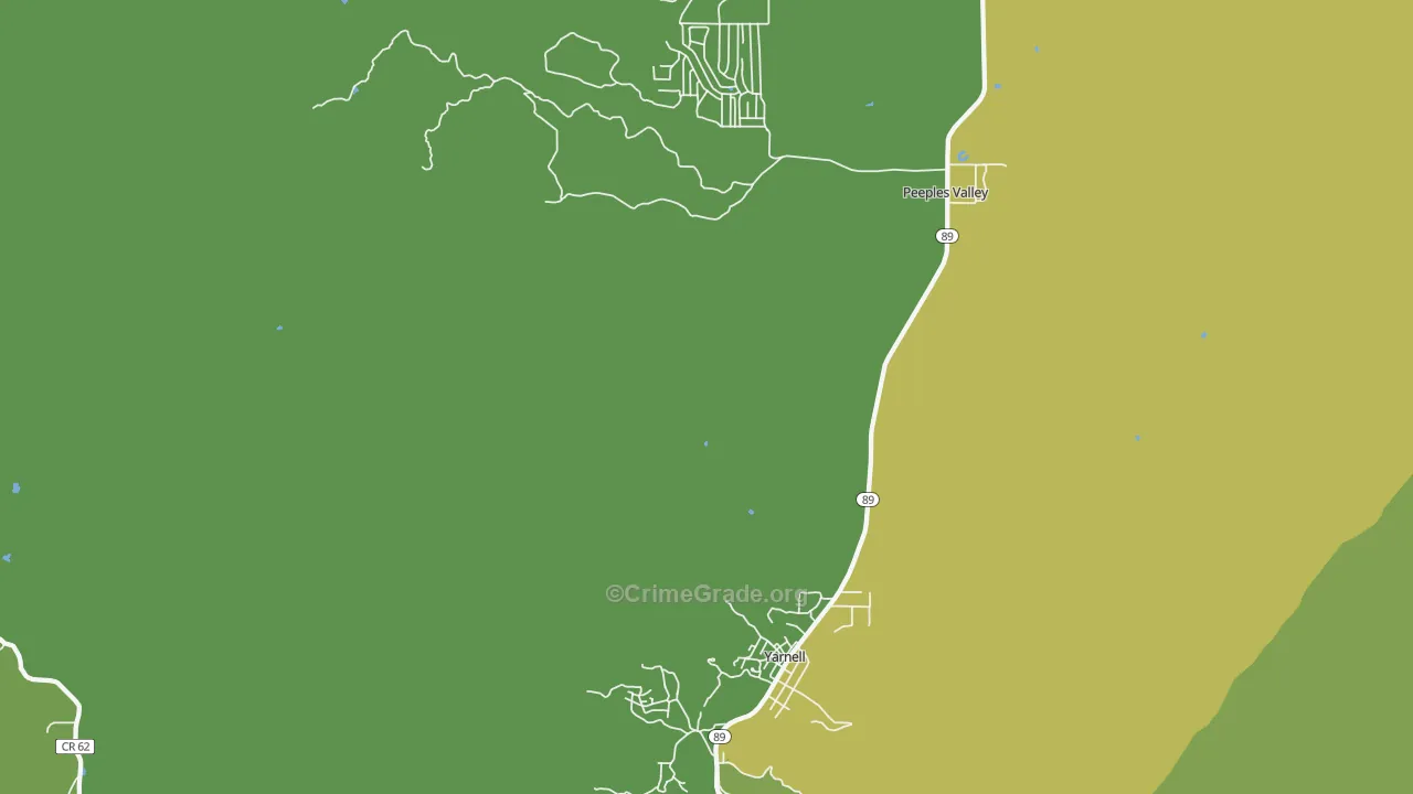 Yarnell, AZ Map of Vandalism Rates