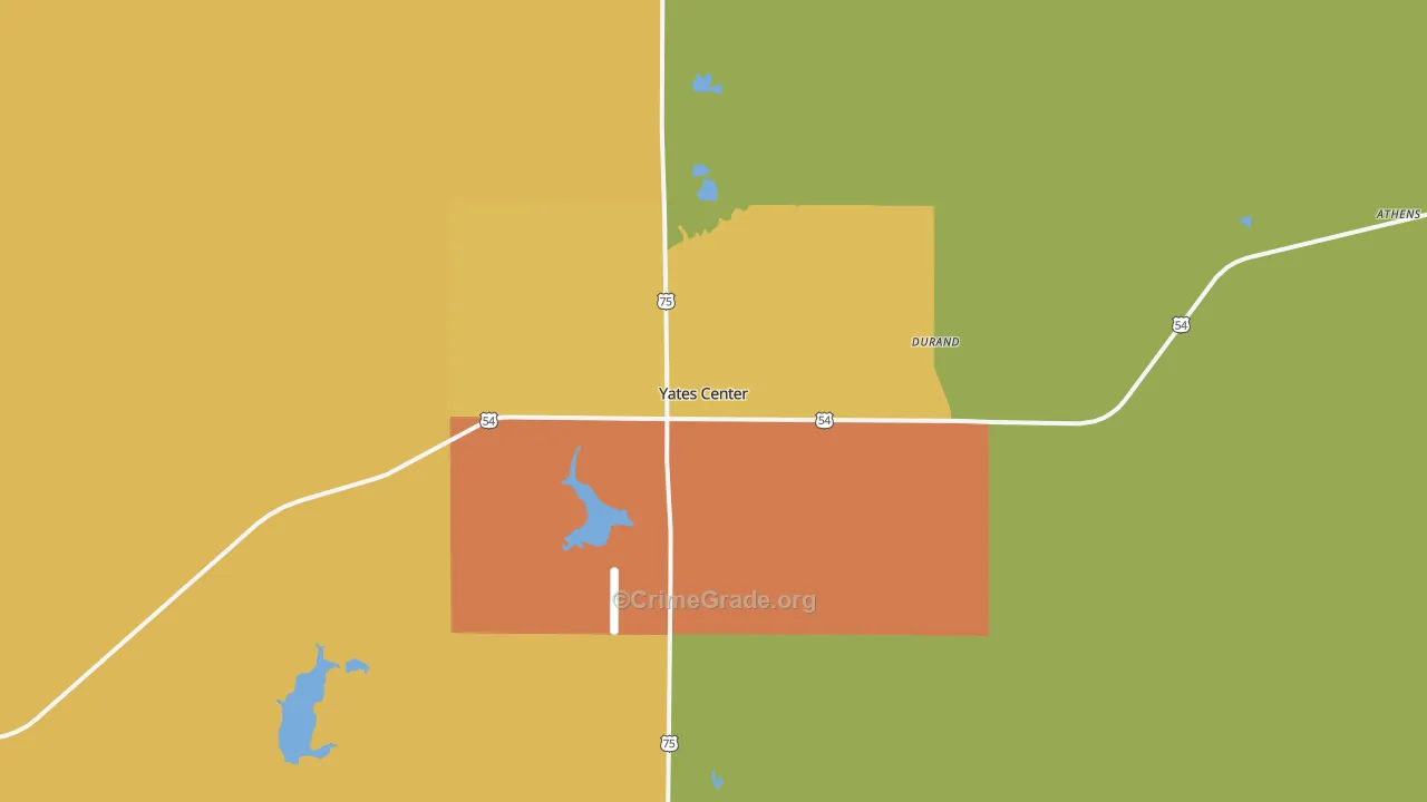 Yates Center, KS Map of Vandalism Rates