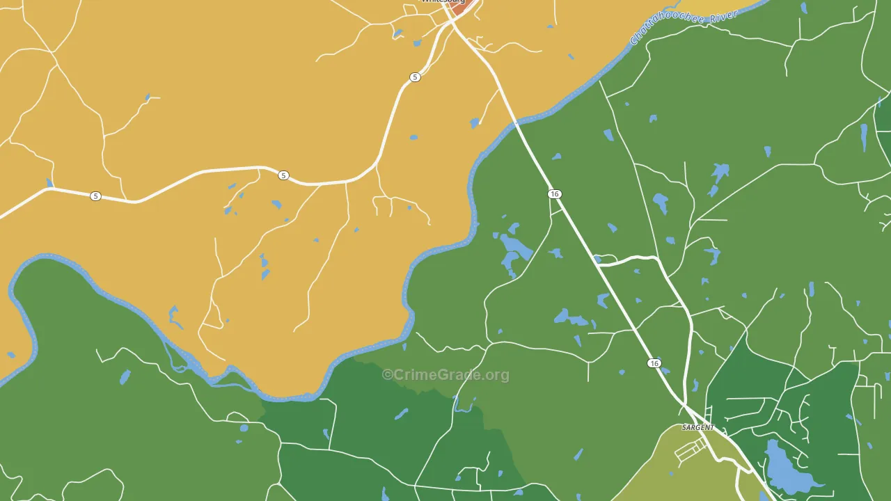 Yates, GA Map of Vandalism Rates