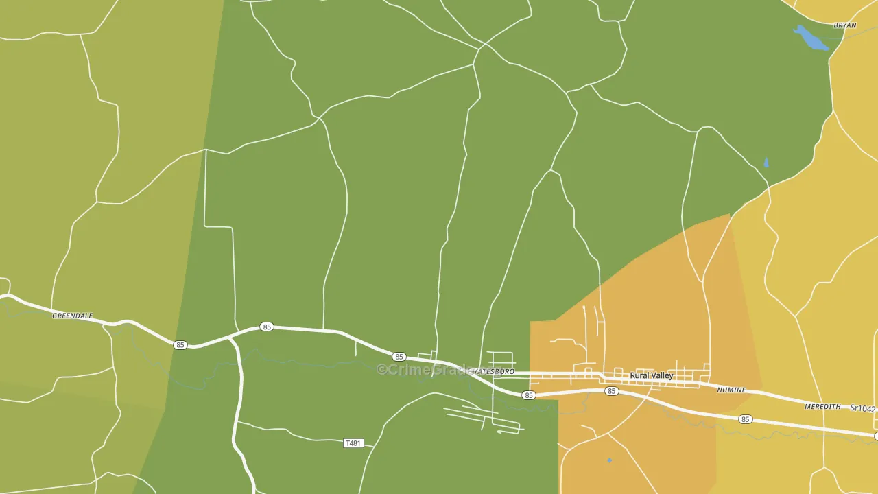 Yatesboro, PA Map of Vandalism Rates
