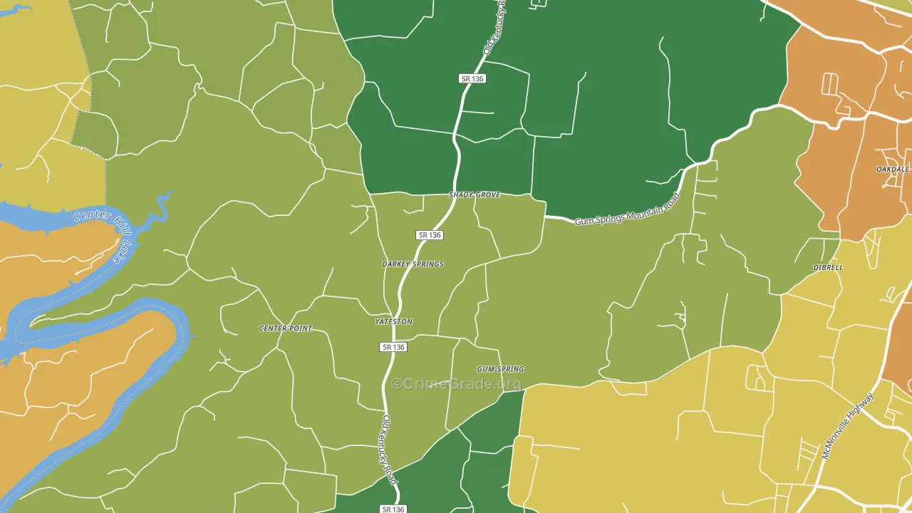 Yateston, TN Map of Vandalism Rates