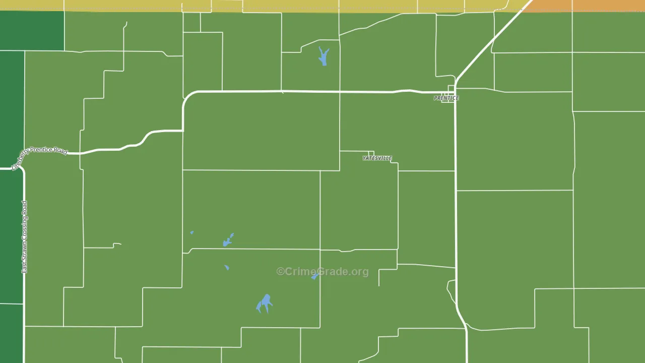 Yatesville, IL Map of Vandalism Rates