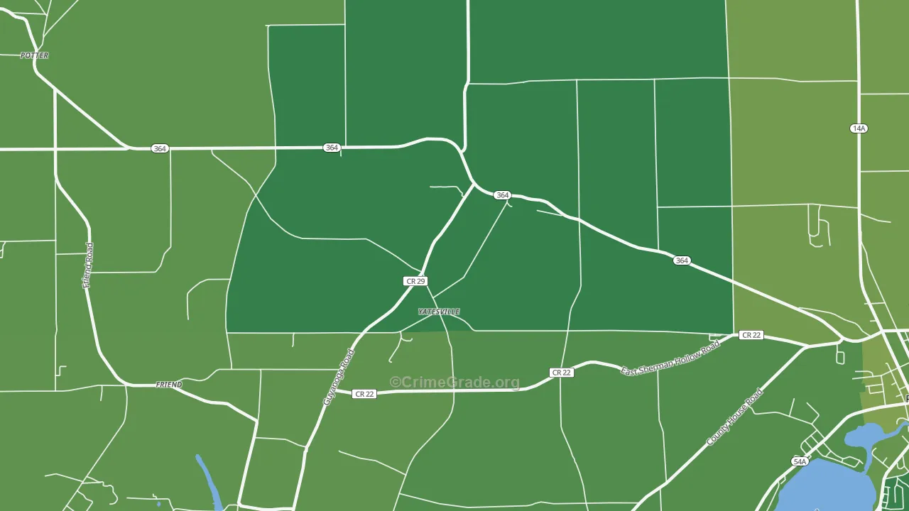 Yatesville, NY Map of Vandalism Rates