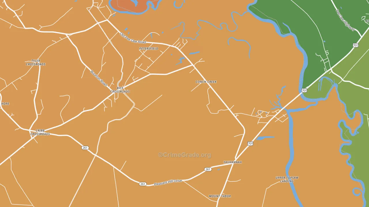 Yauhannah, SC Map of Vandalism Rates