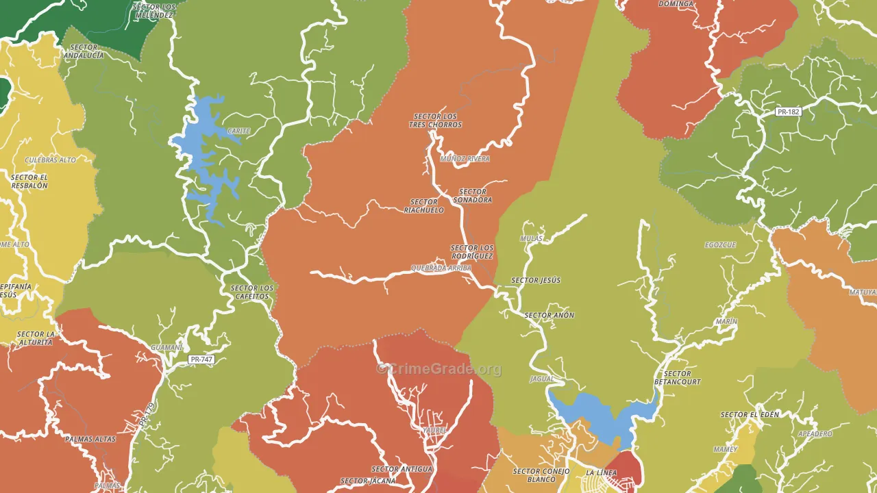 Yaurel, PR Map of Vandalism Rates
