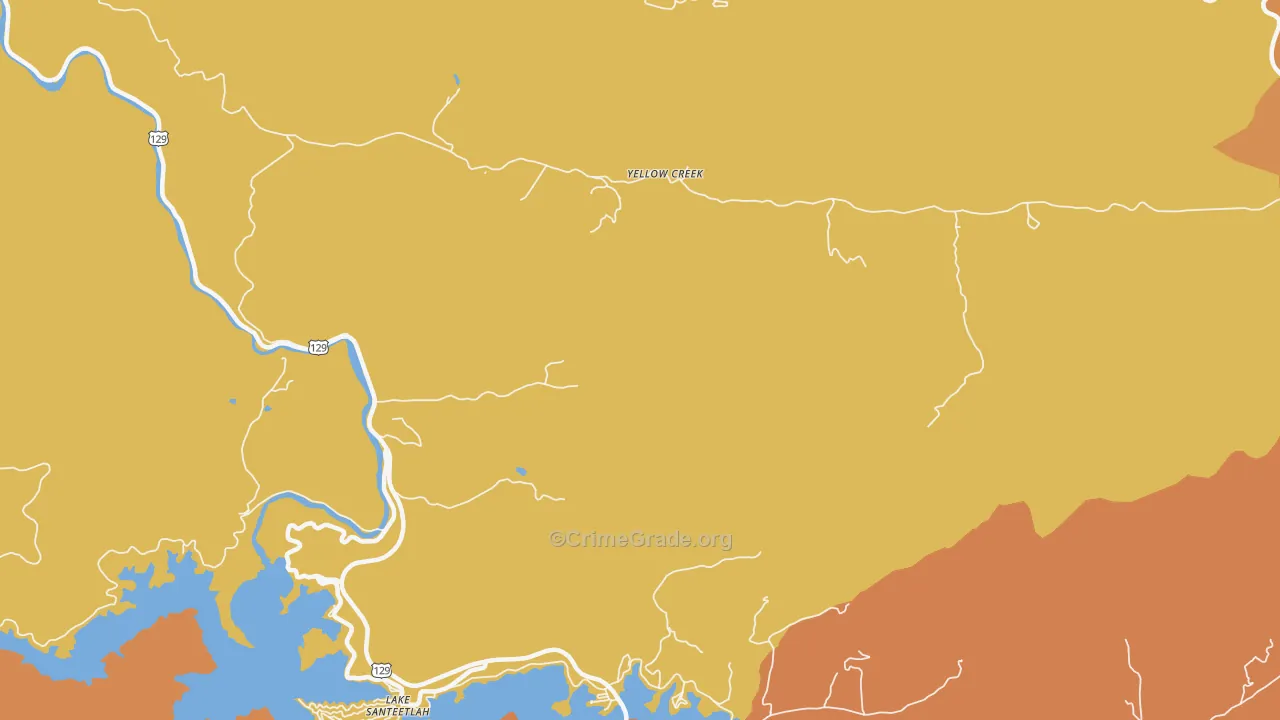 Yellow Creek, NC Map of Vandalism Rates