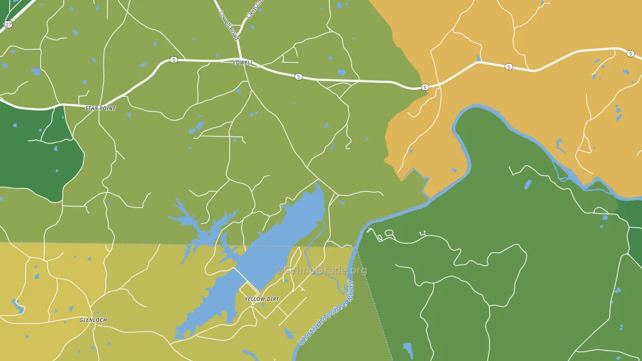 Yellow Dirt, GA Map of Vandalism Rates