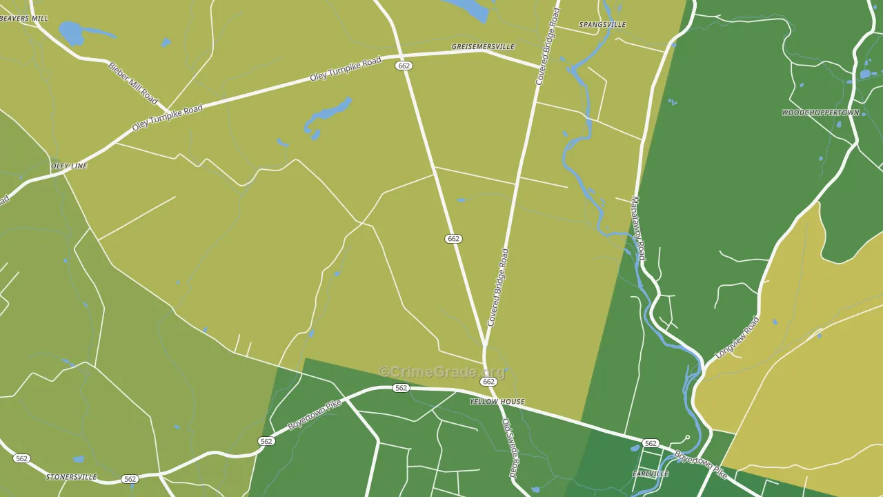 Yellow House, PA Map of Vandalism Rates
