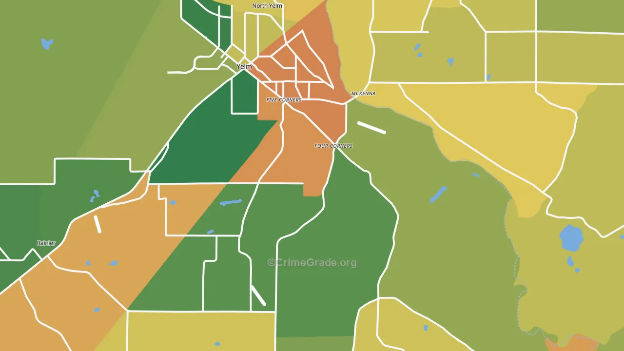 Yelm, WA Map of Vandalism Rates