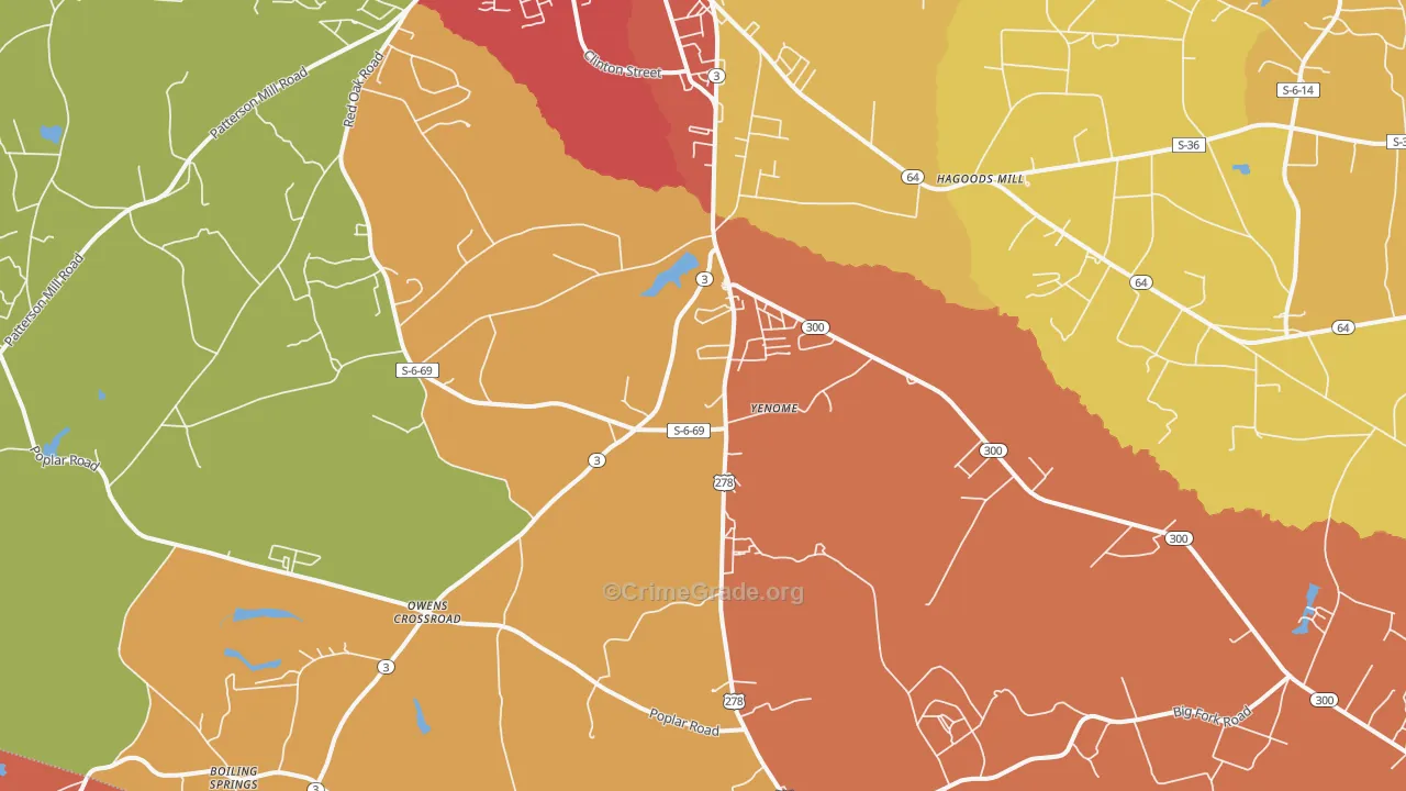Yenome, SC Map of Vandalism Rates