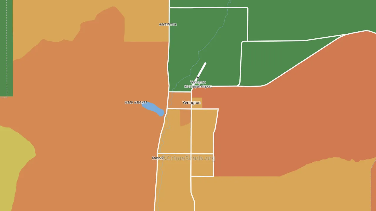 Yerington, NV Map of Vandalism Rates