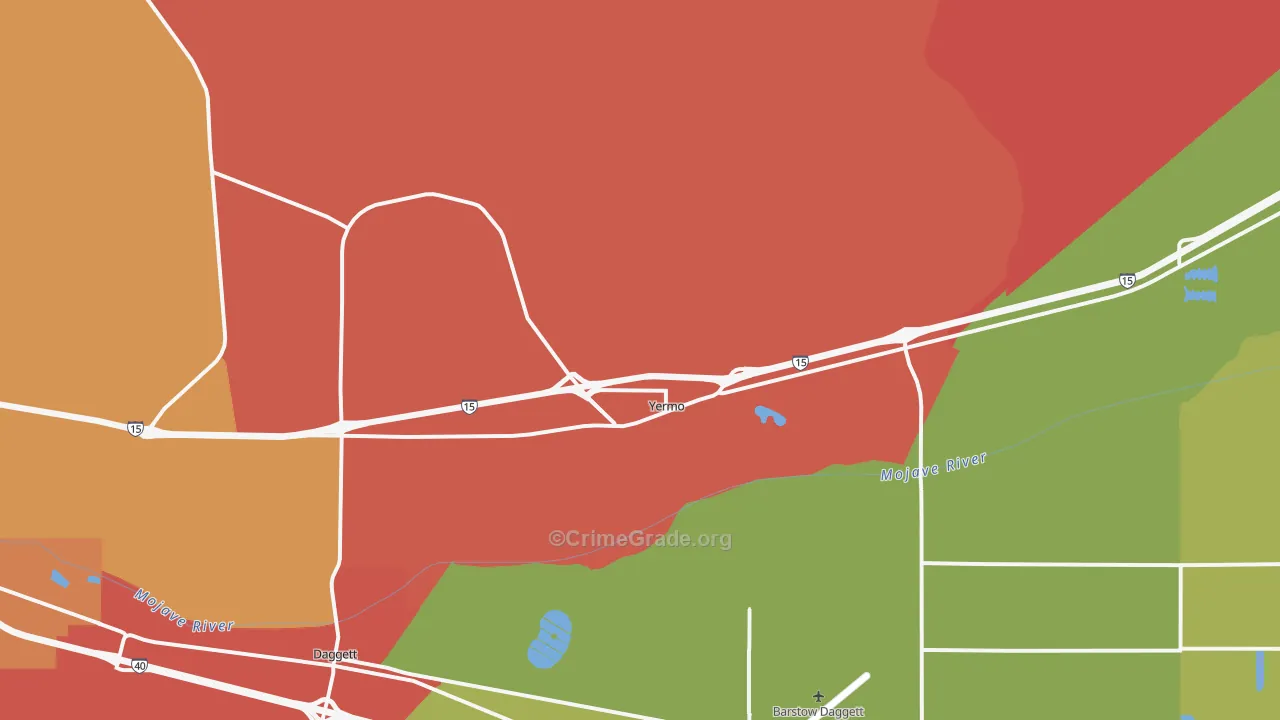 Yermo, CA Map of Vandalism Rates