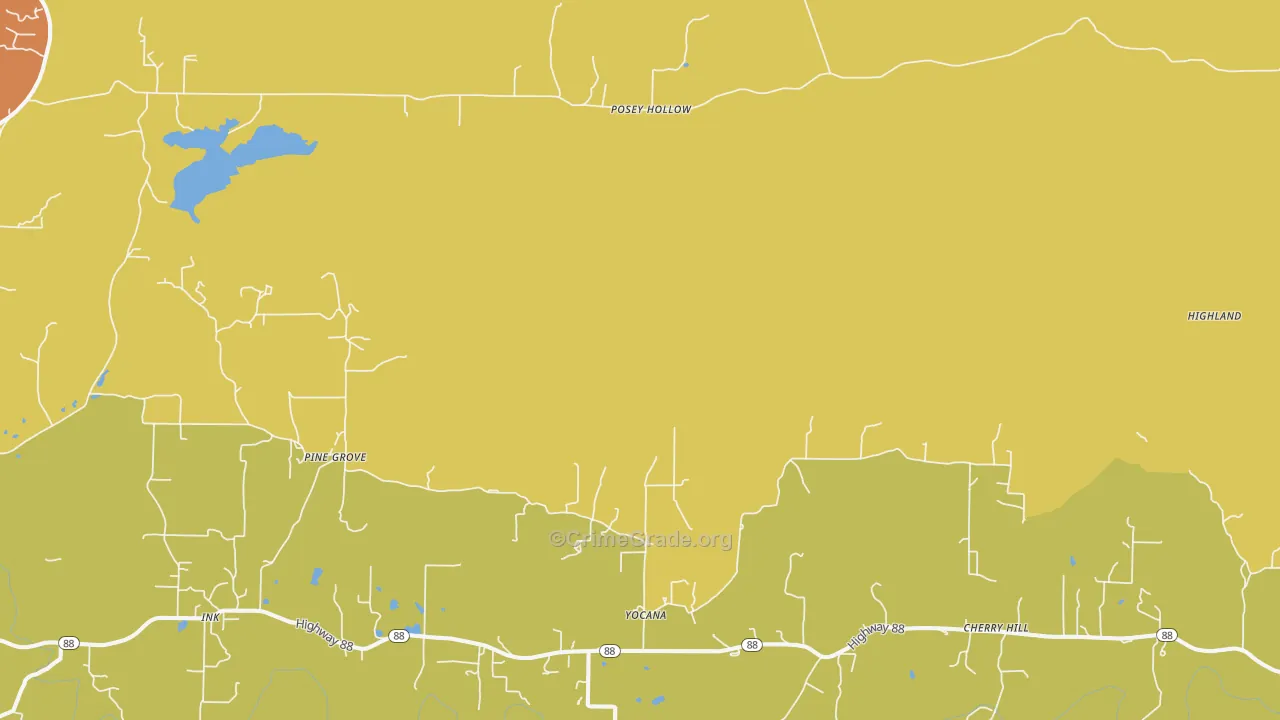 Yocana, AR Map of Vandalism Rates