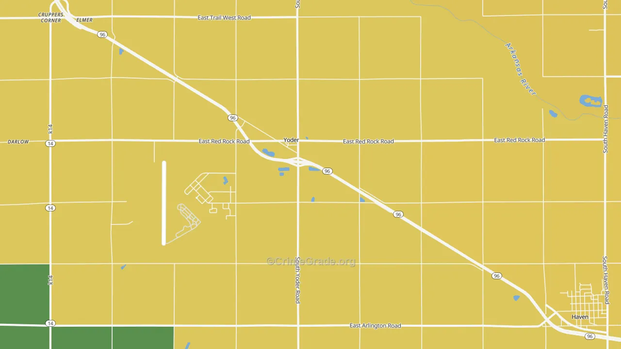 Yoder, KS Map of Vandalism Rates