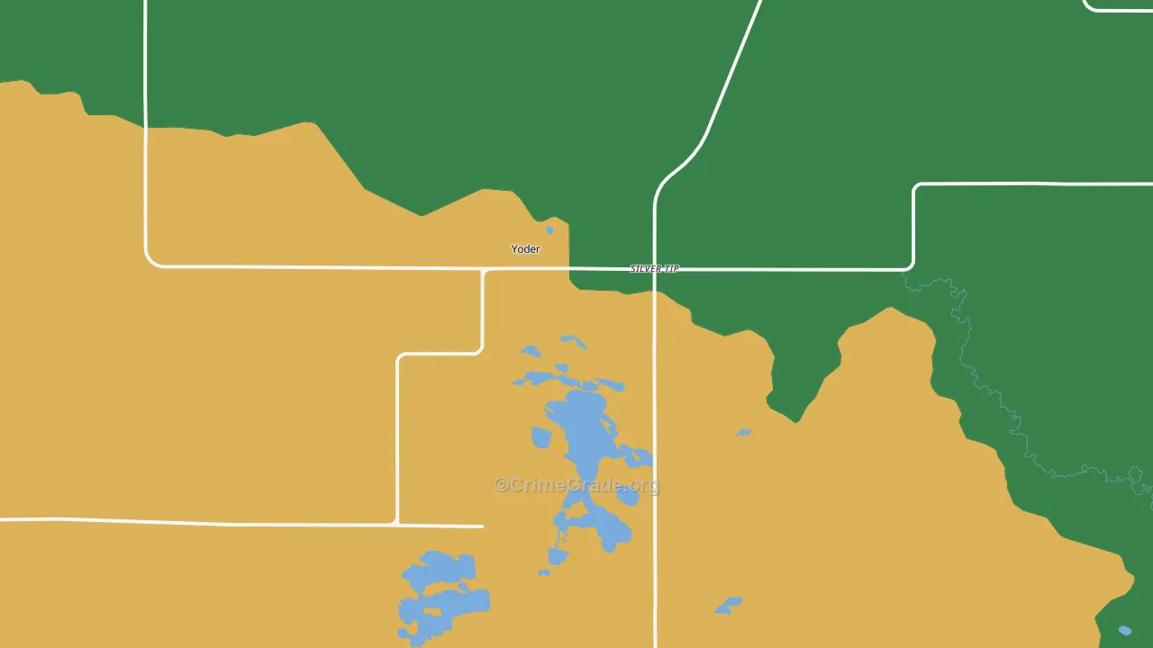 Yoder, WY Map of Vandalism Rates