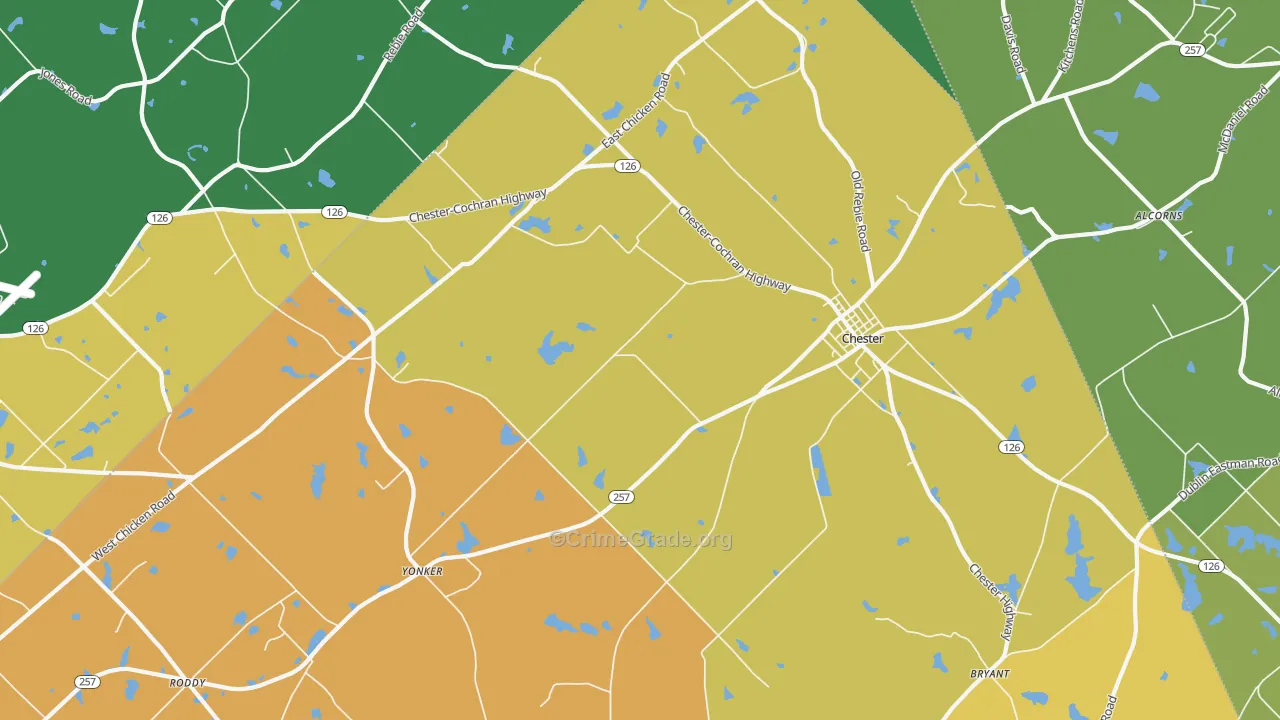 Yonkers, GA Map of Vandalism Rates