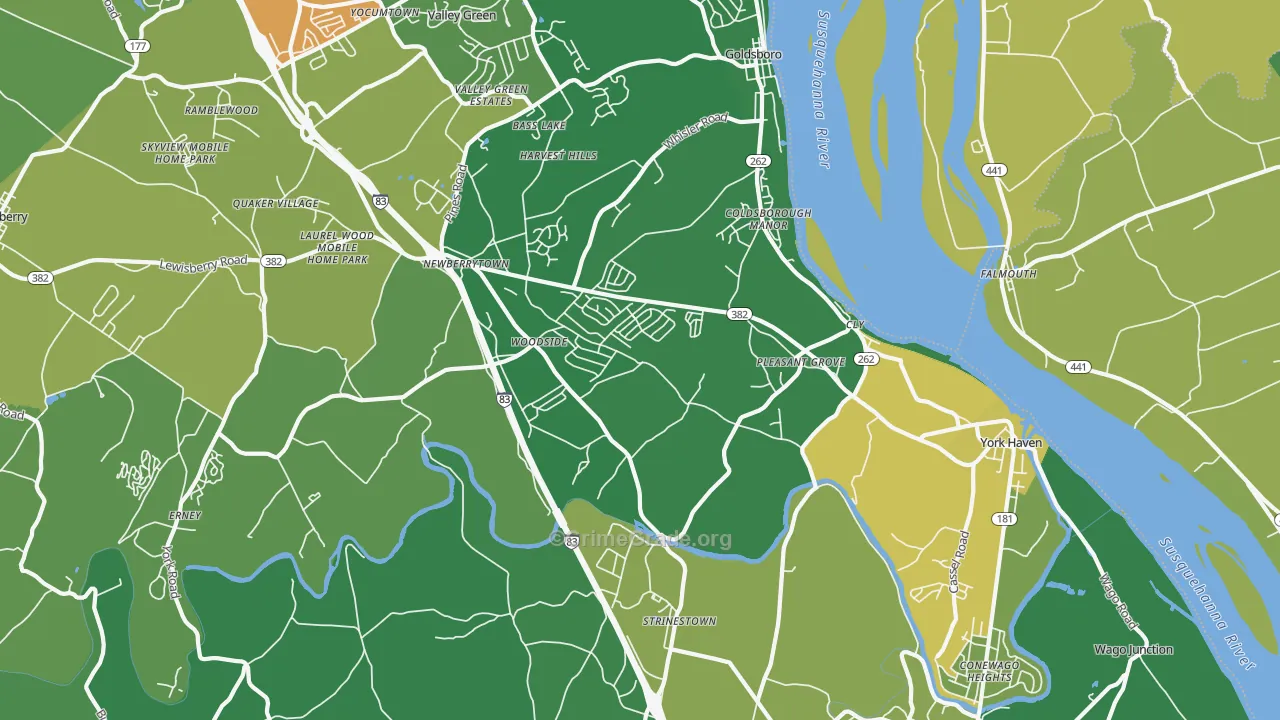 York Haven, PA Map of Vandalism Rates