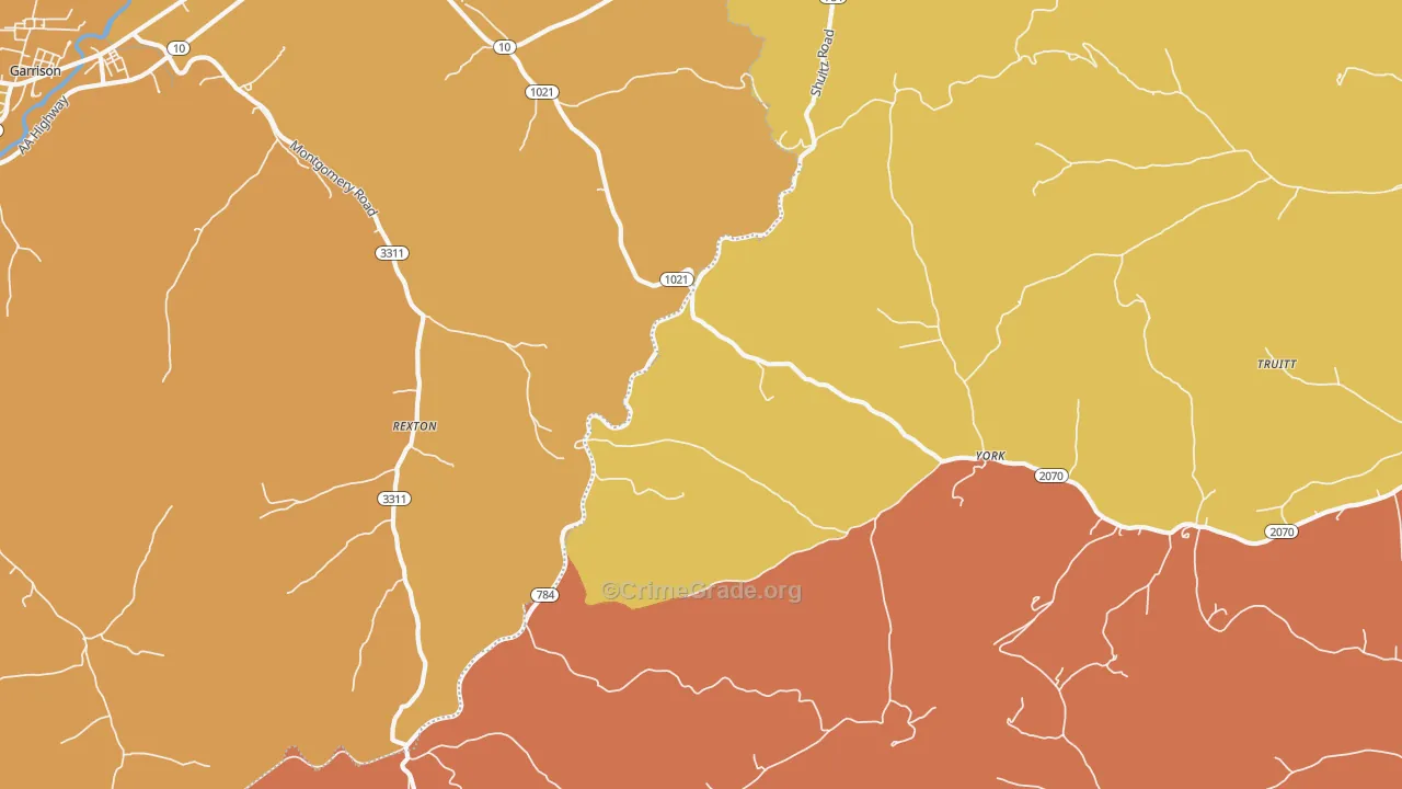 York, KY Map of Vandalism Rates