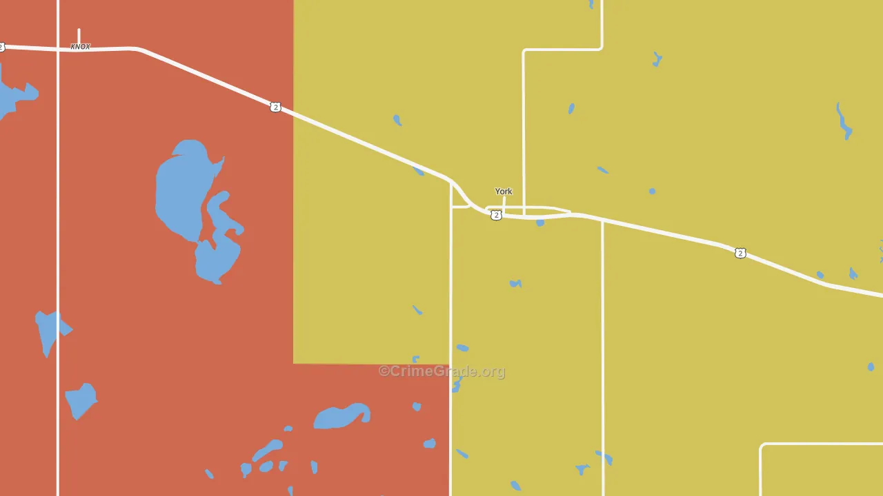 York, ND Map of Vandalism Rates
