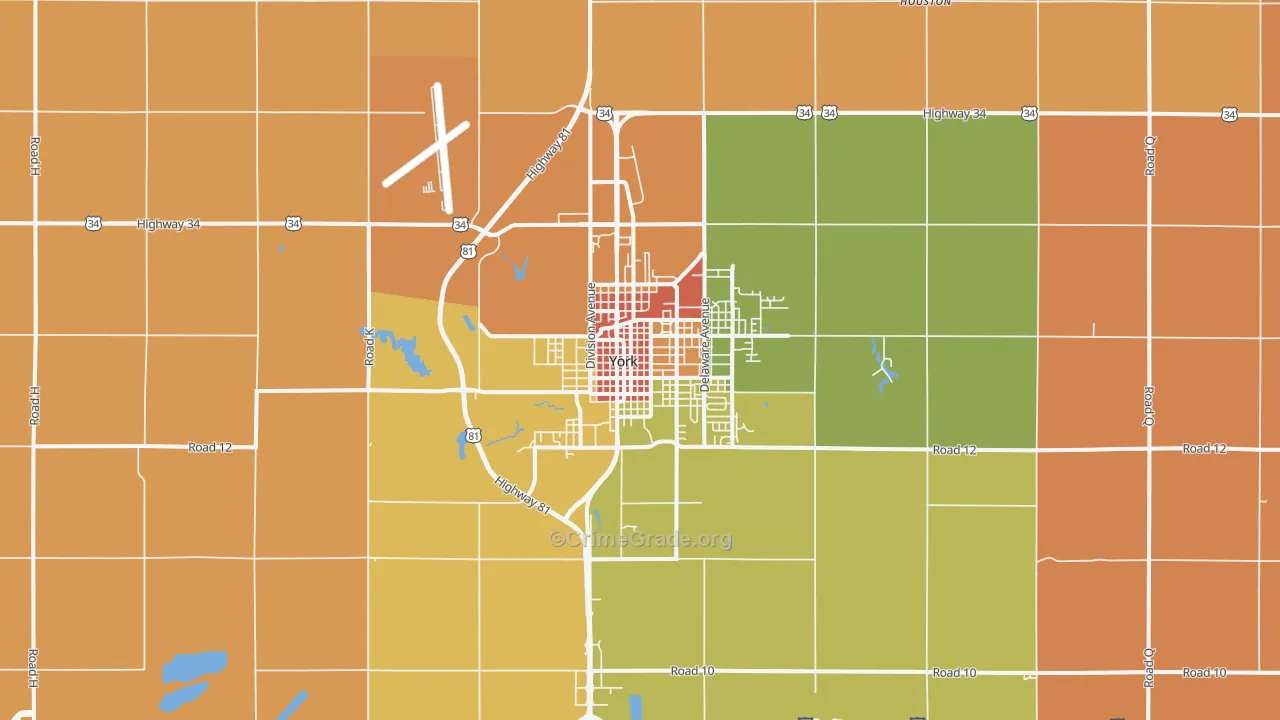 York, NE Map of Vandalism Rates
