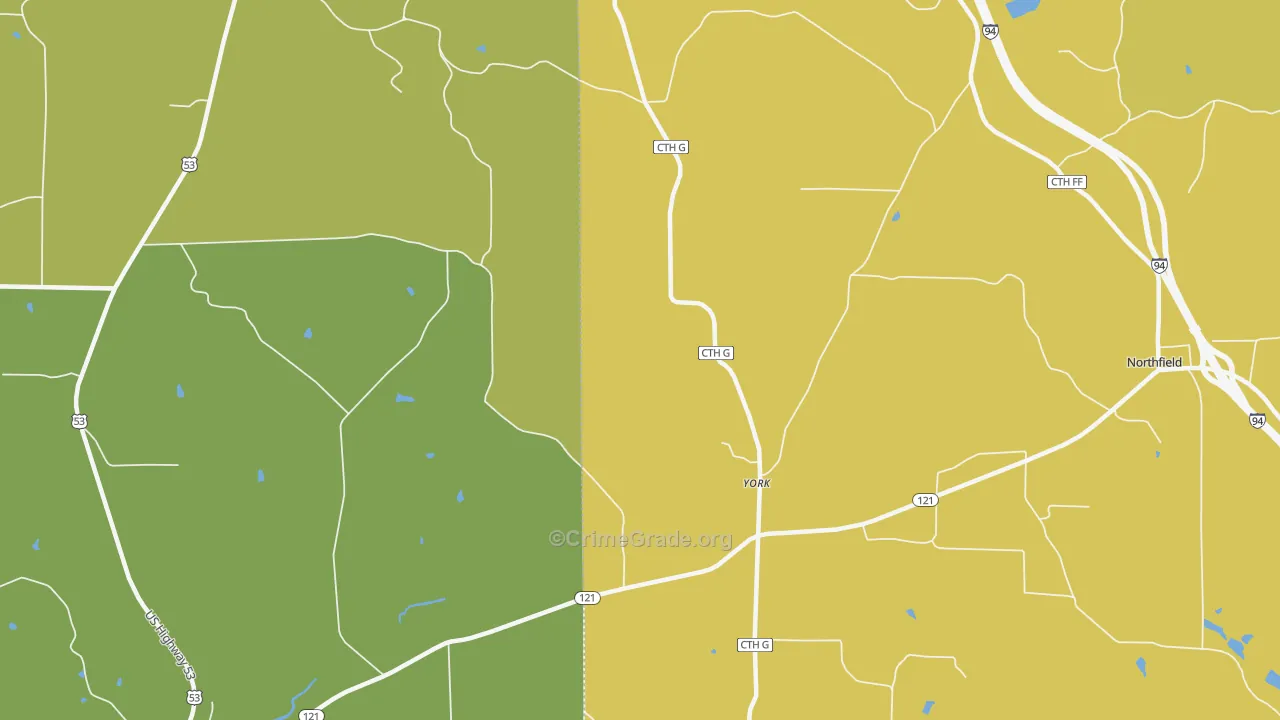York, WI Map of Vandalism Rates