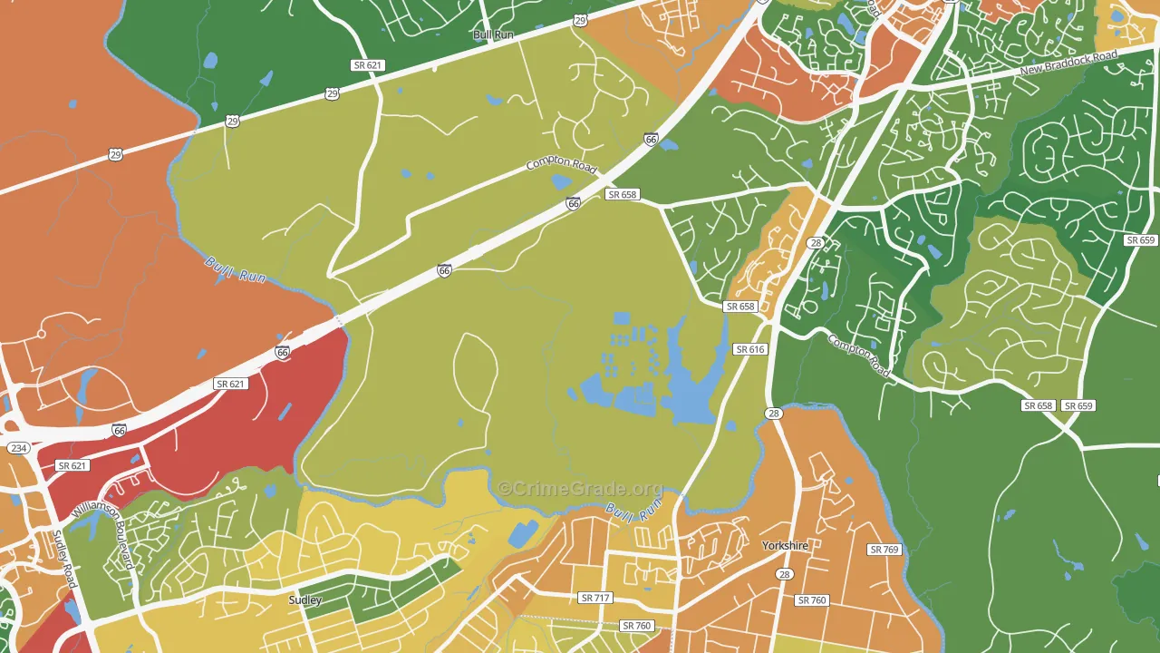 Yorkshire Park, VA Map of Vandalism Rates