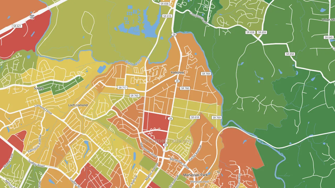Yorkshire, VA Map of Vandalism Rates