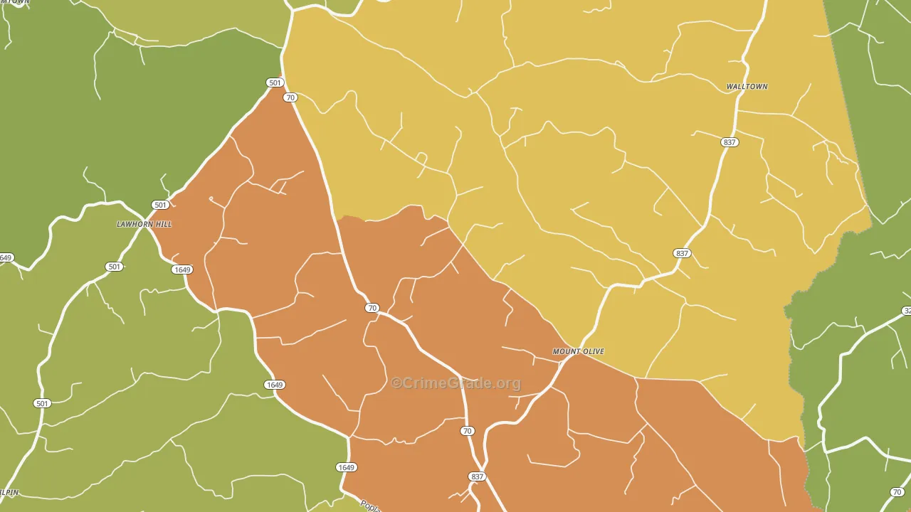 Yosemite, KY Map of Vandalism Rates