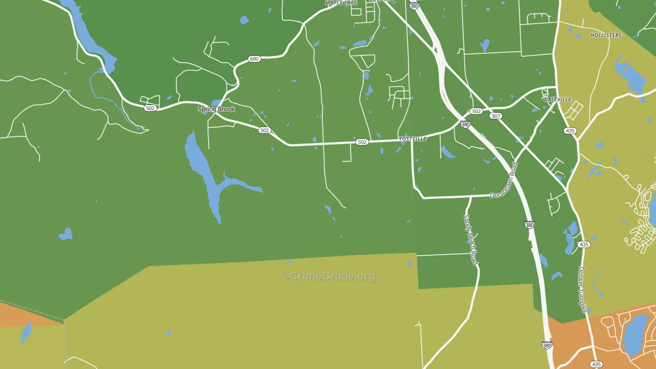 Yostville, PA Map of Vandalism Rates