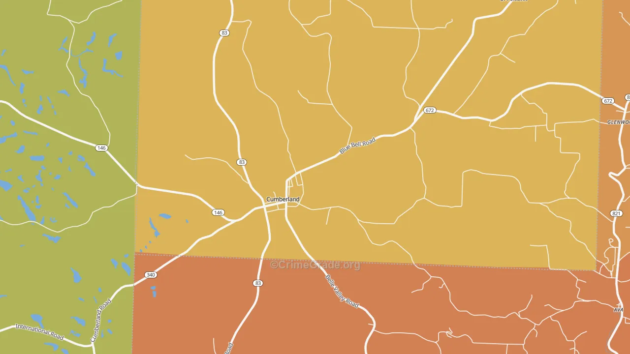 Young Hickory, OH Map of Vandalism Rates