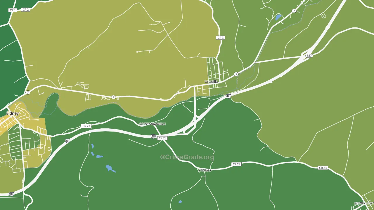 Youngs, NY Map of Vandalism Rates