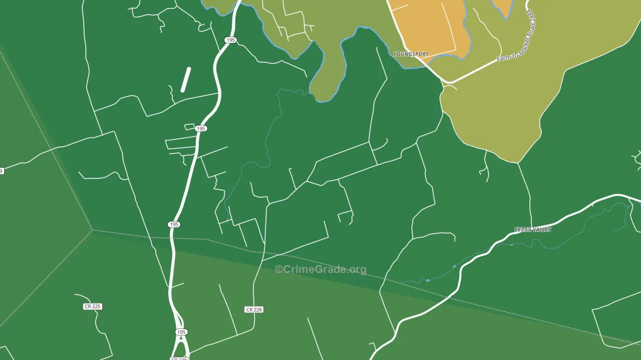 Youngsport, TX Map of Vandalism Rates