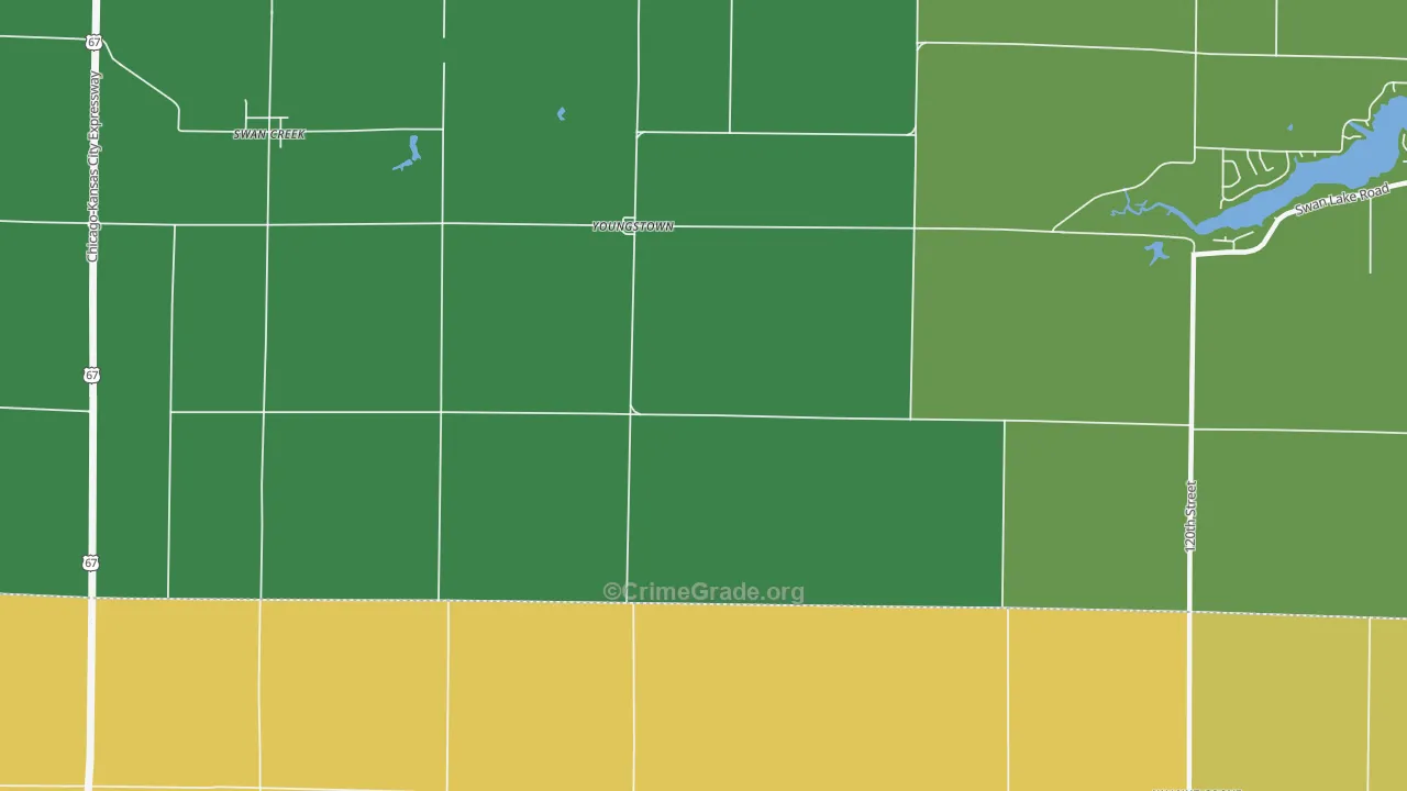 Youngstown, IL Map of Vandalism Rates