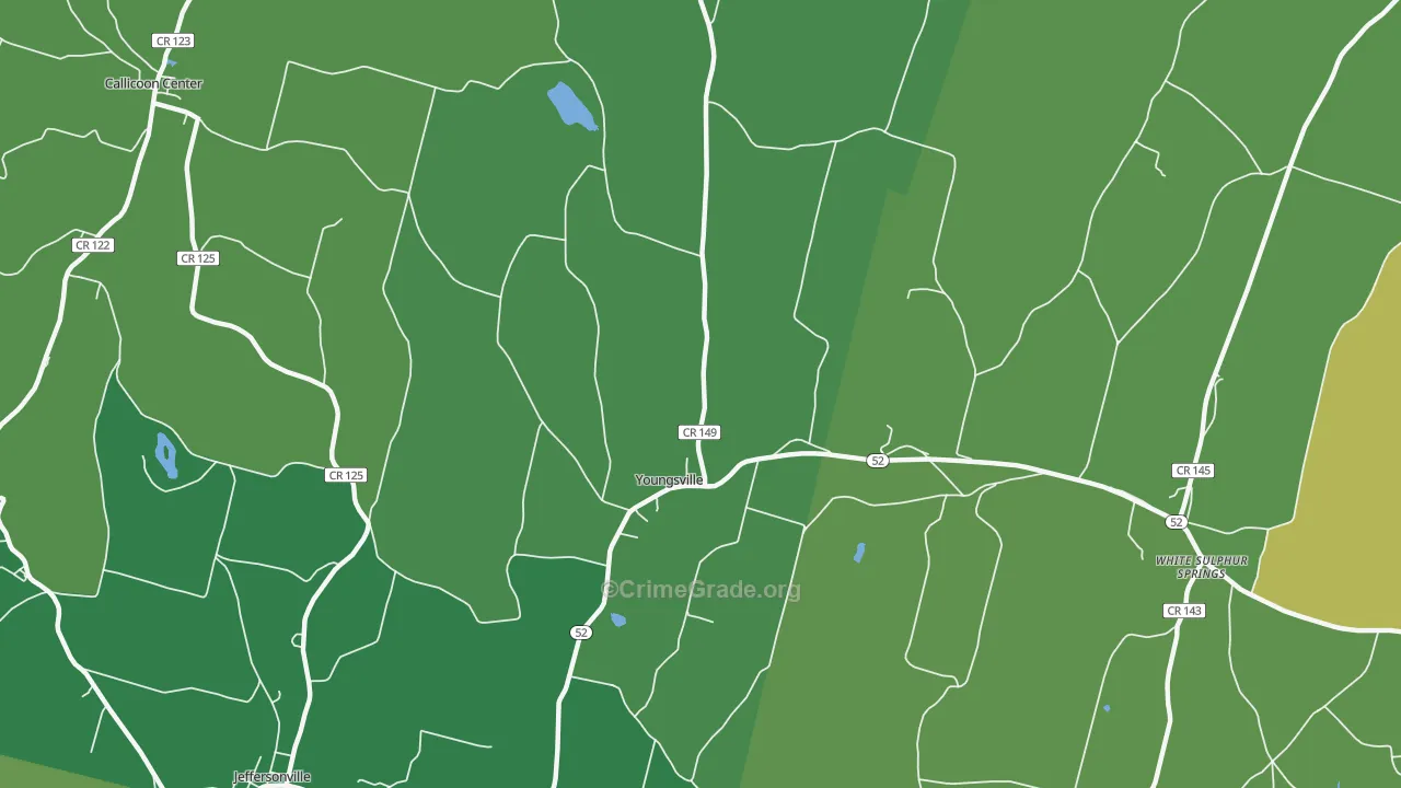 Youngsville, NY Map of Vandalism Rates