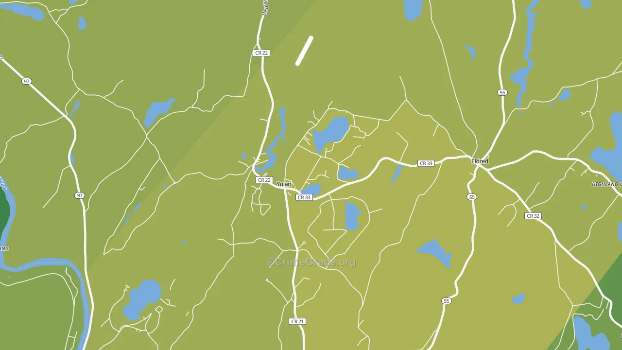 Yulan, NY Map of Vandalism Rates