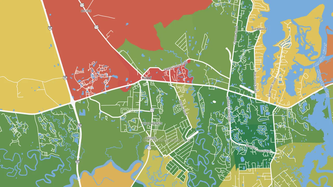 Yulee, FL Map of Vandalism Rates