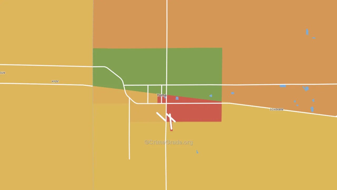 Yuma, CO Map of Vandalism Rates