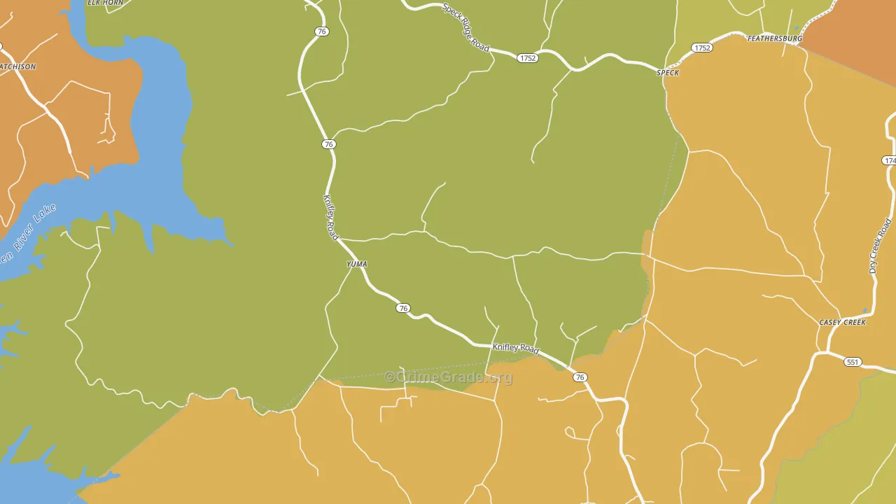 Yuma, KY Map of Vandalism Rates
