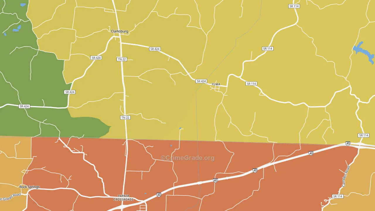 Yuma, TN Map of Vandalism Rates