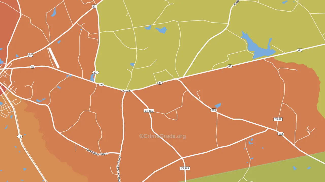 Zaidee, GA Map of Vandalism Rates