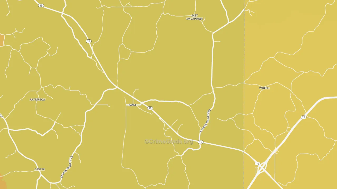 Zama, MS Map of Vandalism Rates