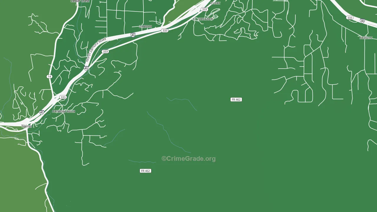 Zamora, NM Map of Vandalism Rates