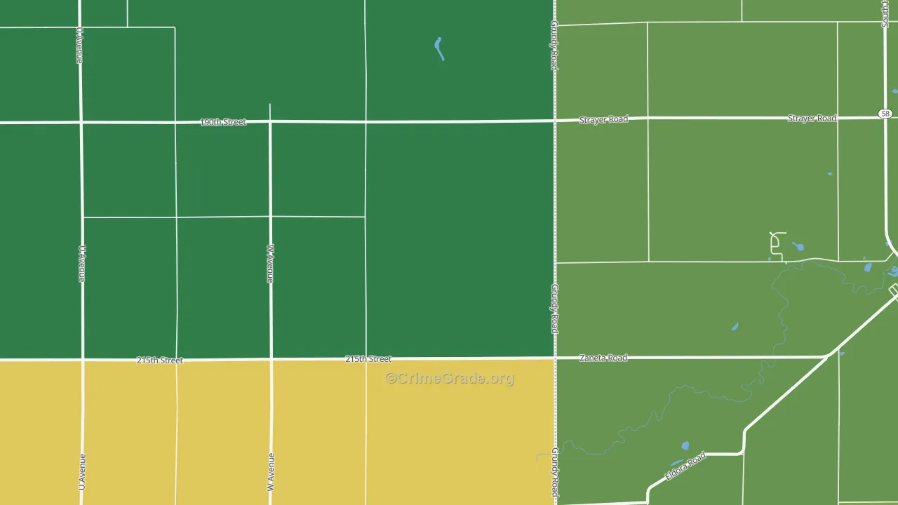Zaneta, IA Map of Vandalism Rates