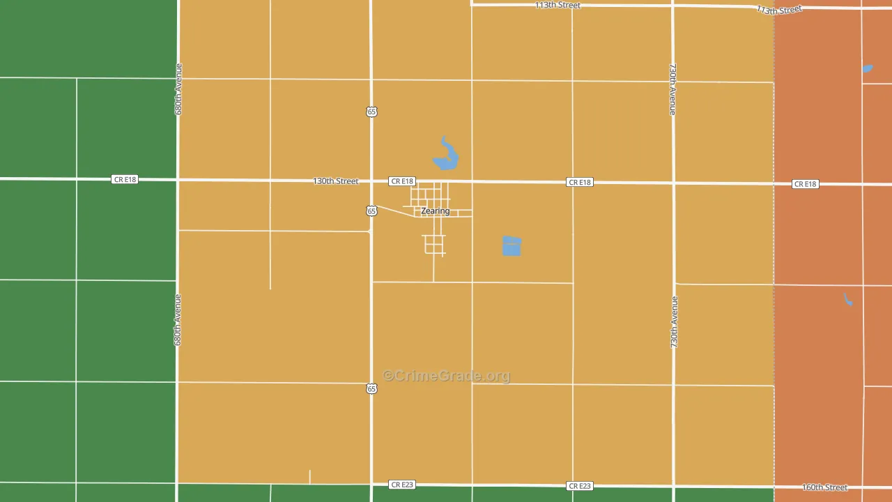 Zearing, IA Map of Vandalism Rates