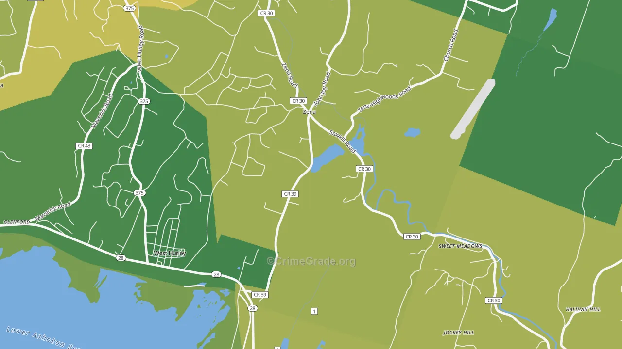 Zena, NY Map of Vandalism Rates