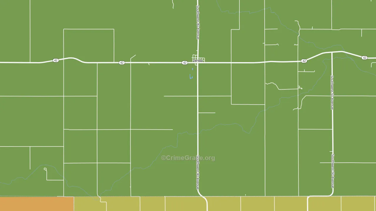 Zenda, KS Map of Vandalism Rates