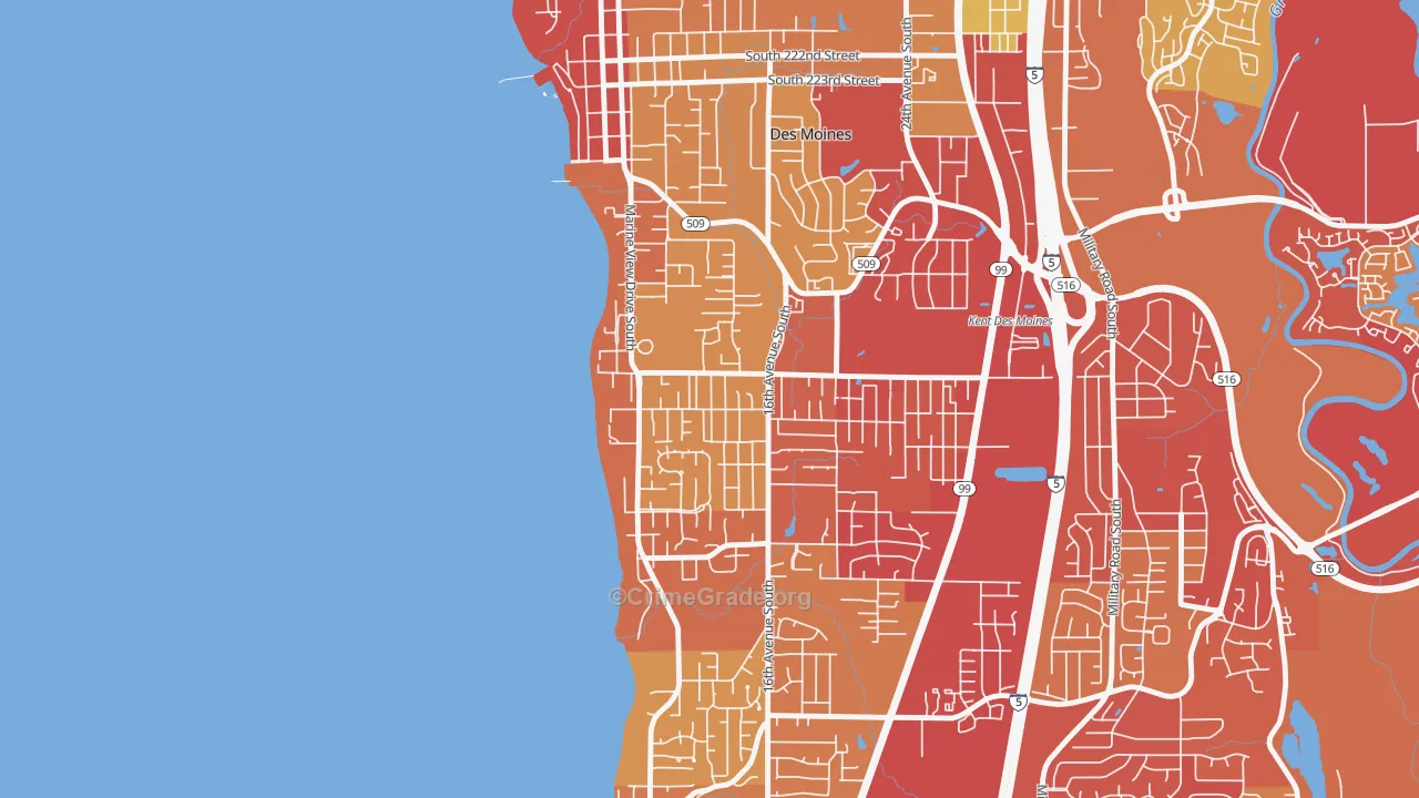 Zenith, Des Moines, WA Map of Vandalism Rates