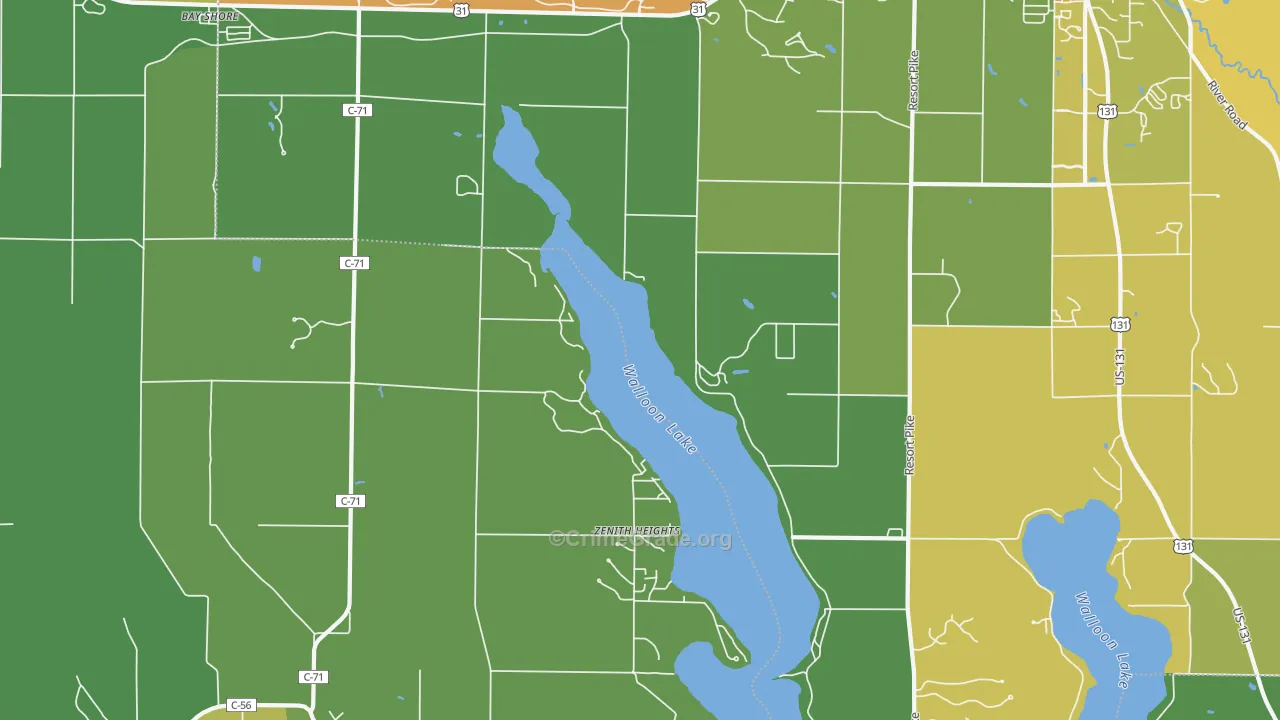 Zenith Heights, MI Map of Vandalism Rates