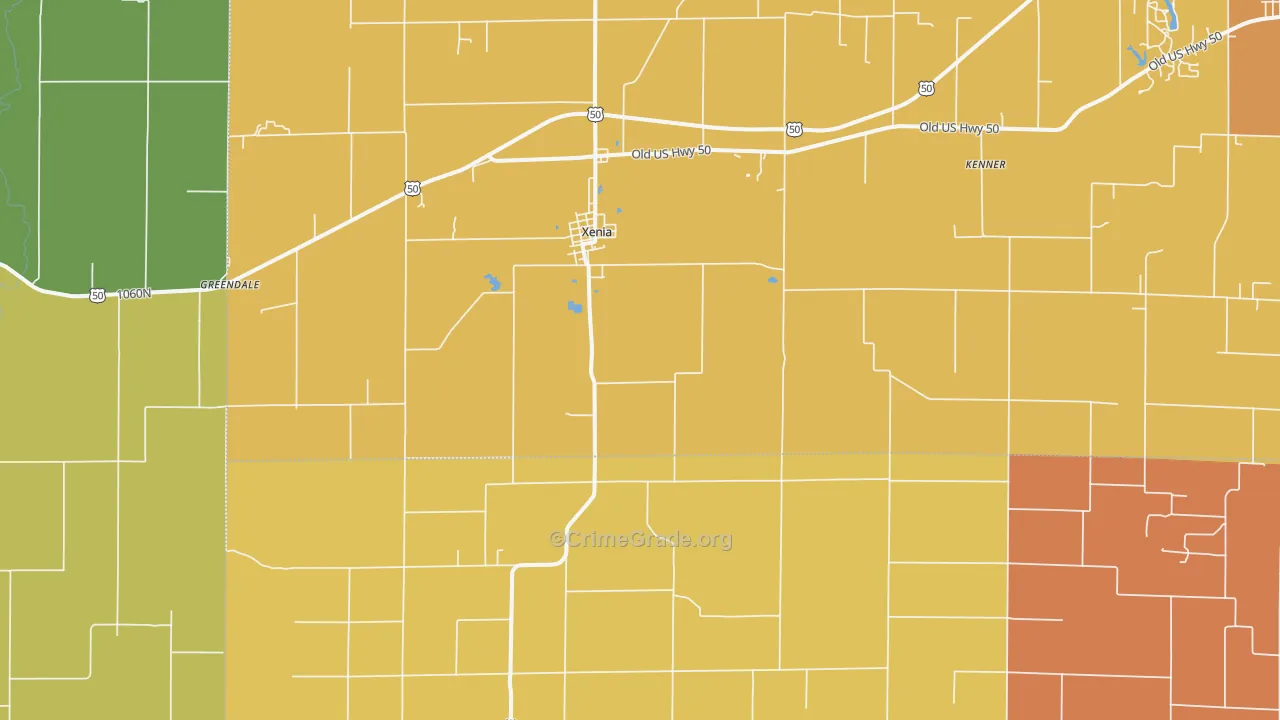Zenith, IL Map of Vandalism Rates