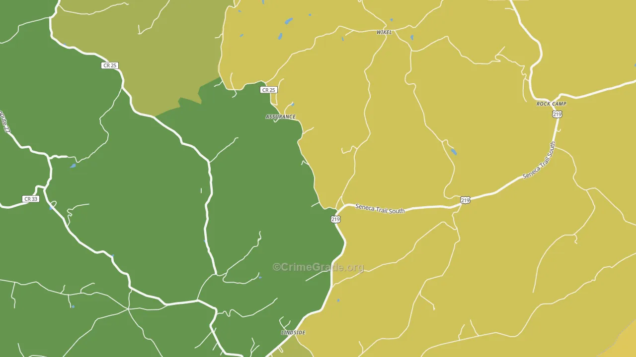 Zenith, WV Map of Vandalism Rates